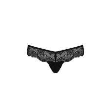 Мереживні трусики-танга з атласним бантиком Naja Thong black XXL/XXXL - Passion