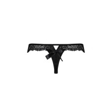 Мереживні трусики-танга з атласним бантиком Naja Thong black XXL/XXXL - Passion