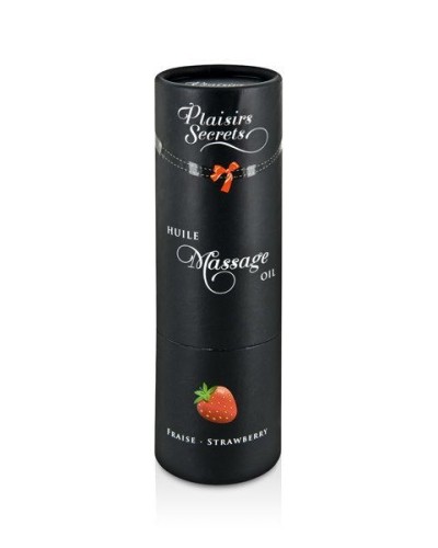 Масажна олія Plaisirs Secrets Strawberry (59 мл) з афродизіаками, їстівна, подарункова упаковка