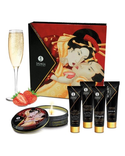 Подарочный набор Shunga GEISHAS SECRETS - Sparkling Strawberry Wine: для шикарной ночи вдвоем