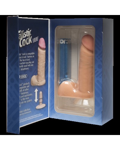 Фалоімітатор Doc Johnson The Realistic Cock 6 inch White – ULTRASKYN, Vack-U-Lock, діаметр 4,3 см