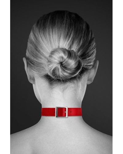 Чокер с кольцом для поводка Bijoux Pour Toi - FETISH Red, экокожа