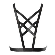 Портупея из экокожи Bijoux Indiscrets Maze – Cross Cleavage Harness Black