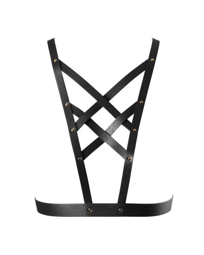 Портупея из экокожи Bijoux Indiscrets Maze – Cross Cleavage Harness Black