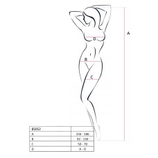 Бодістокінг Passion BS052 red, комбінезон, імітація корсета з підтяжками, панчох і трусиків