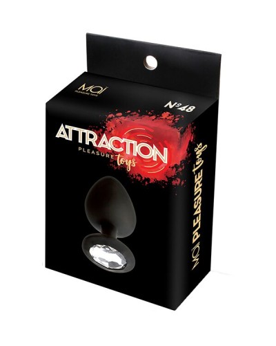 Анальна пробка з кристалом MAI Attraction Toys №48 Black, довжина 8,2 см, діаметр 3,5 см