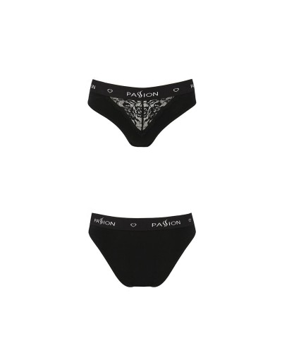 Трусики з широкою гумкою і мереживом Passion PS001 PANTIES black, size XL