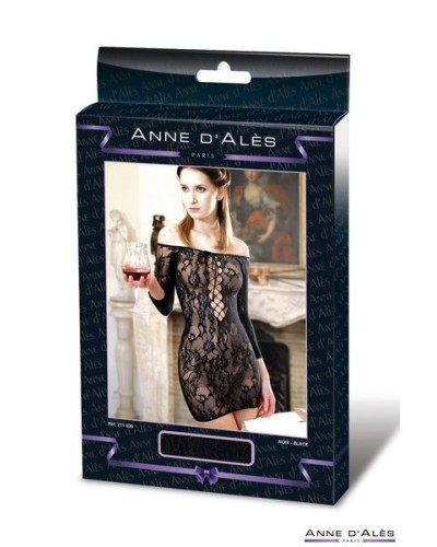 Платье-сетка с декольте Anne De Ales FETISH DINNER Black M/L, спущенное плечо