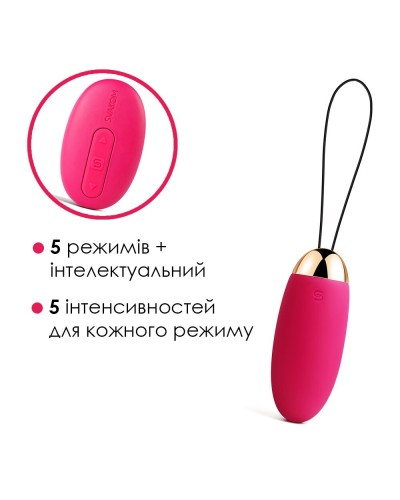 Віброяйце з пультом керування Svakom Elva Plum Red