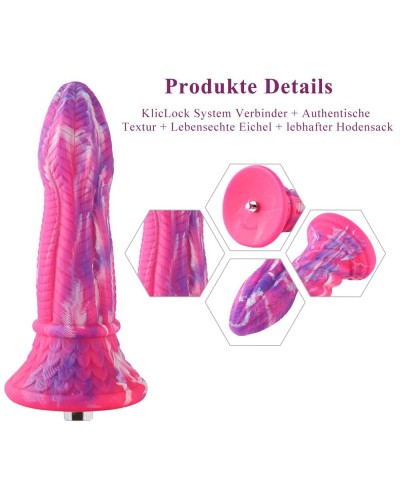 Фалоімітатор для секс-машин Hismith 10.3″ Silicone Monster Dildo Series, система кріплення KlicLok т