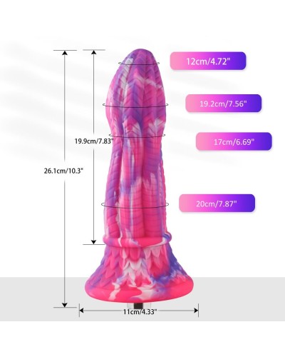 Фалоімітатор для секс-машин Hismith 10.3″ Silicone Monster Dildo Series, система кріплення KlicLok т