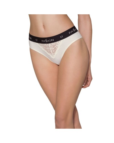 Трусики з широкою гумкою і мереживом Passion PS001 PANTIES ecru, size M