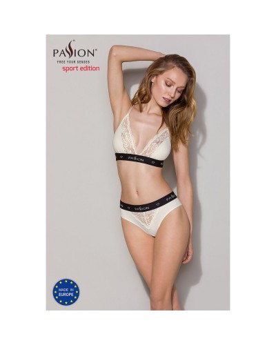 Трусики з широкою гумкою і мереживом Passion PS001 PANTIES ecru, size M