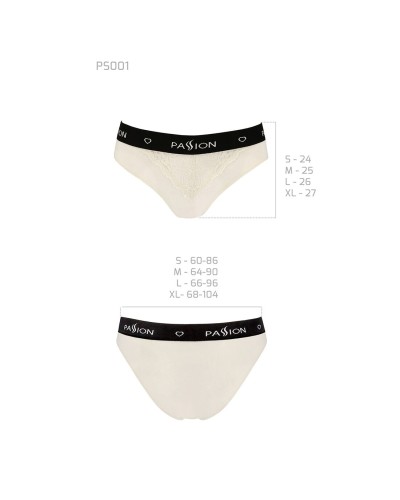 Трусики з широкою гумкою і мереживом Passion PS001 PANTIES ecru, size M