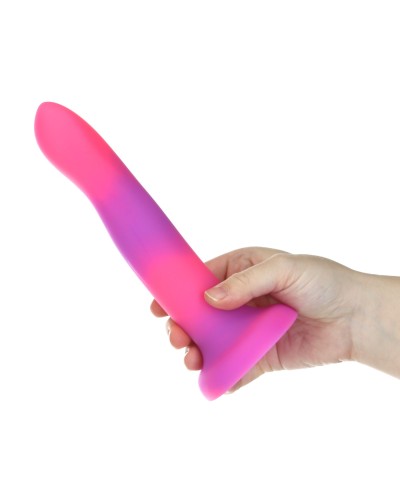 Светящийся в темноте фаллоимитатор ADDICTION Rave 8″ Glow in the Dark Dildo Pink Purple, 20,3 см