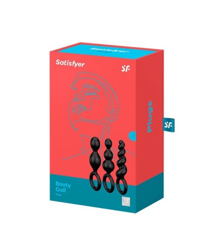 Набір анальних іграшок Satisfyer Plug black (set of 3) - Booty Call, макс. діаметр 3 см