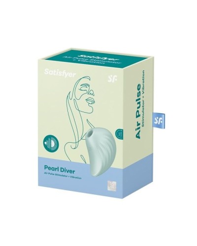 Вакуумный клиторальный стимулятор с вибрацией Satisfyer Pearl Diver Mint