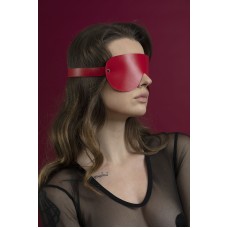 Маска на очі Feral Feelings - Blindfold Mask, натуральна шкіра, червона