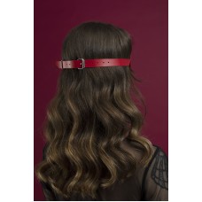 Маска на очі Feral Feelings - Blindfold Mask, натуральна шкіра, червона