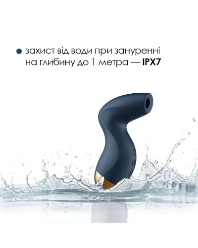 Вакуумный клиторальный стимулятор Svakom Pulse Pure Navy Blue, 5 режимов, 5 интенсивностей в каждом