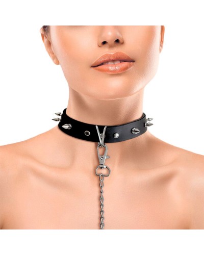 Ошейник с шипами и поводком Art of Sex - Collar Spikes and Leash