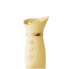 Вібратор з підігрівом та вакуумною стимуляцією клітора Zalo - ROSE Vibrator Lemon Yellow