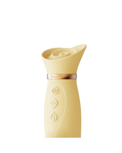 Вибратор с подогревом и вакуумной стимуляцией клитора Zalo - ROSE Vibrator Lemon Yellow