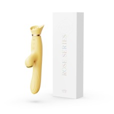 Вібратор з підігрівом та вакуумною стимуляцією клітора Zalo - ROSE Vibrator Lemon Yellow