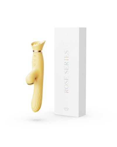 Вибратор с подогревом и вакуумной стимуляцией клитора Zalo - ROSE Vibrator Lemon Yellow