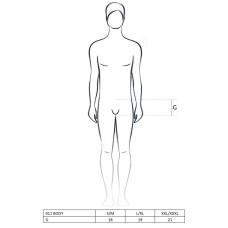 Чоловічий боді з дуже глибоким декольте Passion 011 BODY black S/M