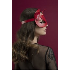 Маска кішечки Feral Feelings - Catwoman Mask, натуральна шкіра, червона