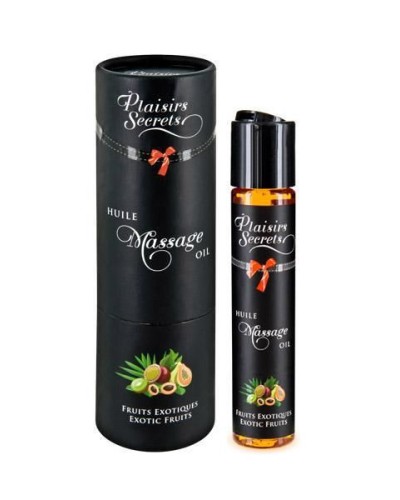 Массажное масло Plaisirs Secrets Exotic Fruits (59мл) с афродизиаками съедобное, подарочная упаковка