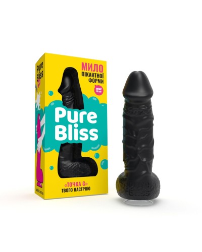 Крафтовое мыло-член с присоской Pure Bliss MINI Black, натуральное