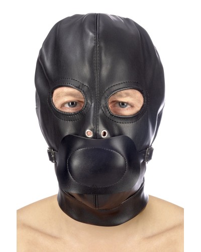 Капюшон с кляпом для БДСМ Fetish Tentation BDSM hood in leatherette with removable gag