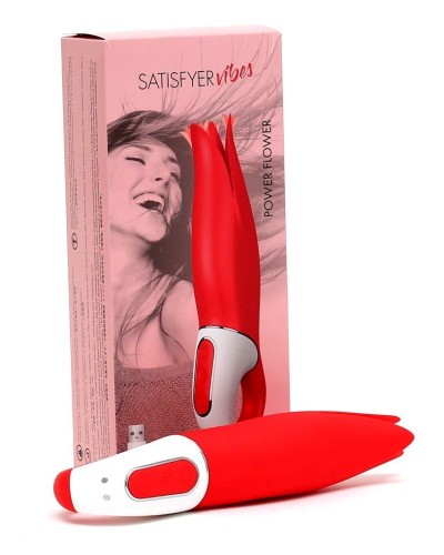 Потужний вібратор Satisfyer Vibes Power Flower з ніжними тремтливими пелюстками, 12 режимів роботи