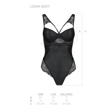 Боди из эко-кожи и кружева Loona Body black XXL/XXXL - Passion