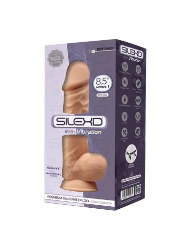 Фалоімітатор з вібрацією SilexD Norman Vibro Flesh (MODEL 1 size 8,5in), двошаровий, діаметр 5 см