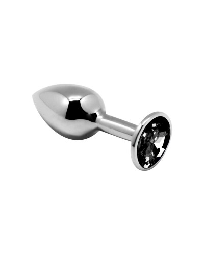 Металлическая анальная пробка с кристаллом Alive Mini Metal Butt Plug Black M