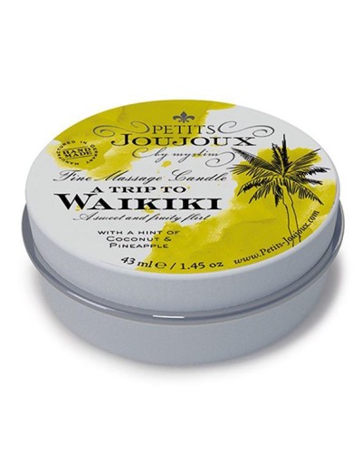 Масажна свічка Petits Joujoux - Waikiki Beach - Coconut and Pineapple (43 мл) з афродизіаками