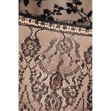 Корсет з пажами FABRA CORSET black L/XL - Passion Exclusive, трусики, напівпрозорий