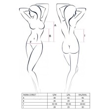 Корсет з пажами FABRA CORSET black L/XL - Passion Exclusive, трусики, напівпрозорий