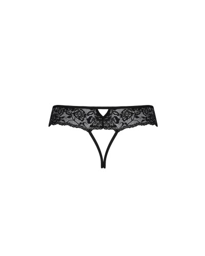 Мереживні стрінги з доступом Senia Thong black L/XL - Passion