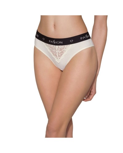 Трусики з широкою гумкою і мереживом Passion PS001 PANTIES ecru, size S