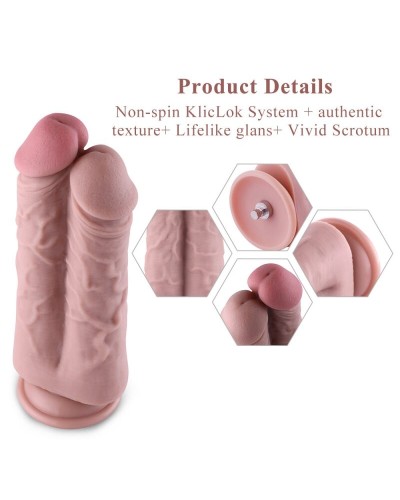 Подвійний дилдо для секс-машин Hismith 8.5″ Two Cocks One Hole Silicone Dildo