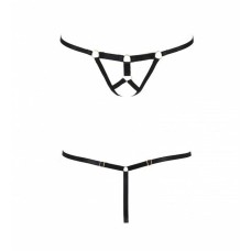 Трусики стрінги зі стреп ARMANDA THONG black XXL/XXXL - Passion Exclusive