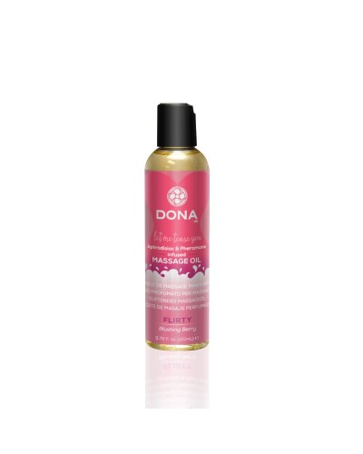 Масажна олія DONA Massage Oil FLIRTY – BLUSHING BERRY (110 мл) з феромонами та афродизіаками