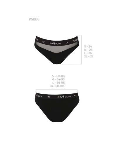 Трусики з прозорою вставкою Passion PS006 PANTIES black, size XL