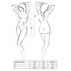 Прозора сорочка з декольте HAYLIN CHEMISE black XXL/XXXL - Passion, трусики, квітковий візерунок