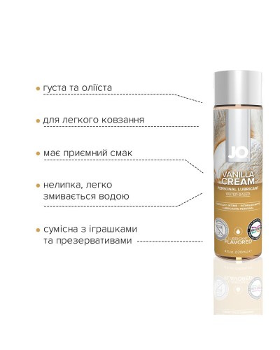 Змазка на водній основі System JO H2O — Vanilla Cream (120 мл) без цукру, рослинний гліцерин