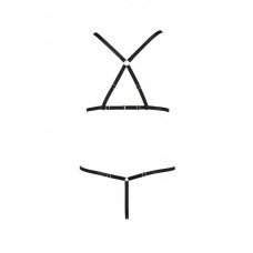 Комплект білизни зі стреп ARMANDA SET black S/M - Passion Exclusive